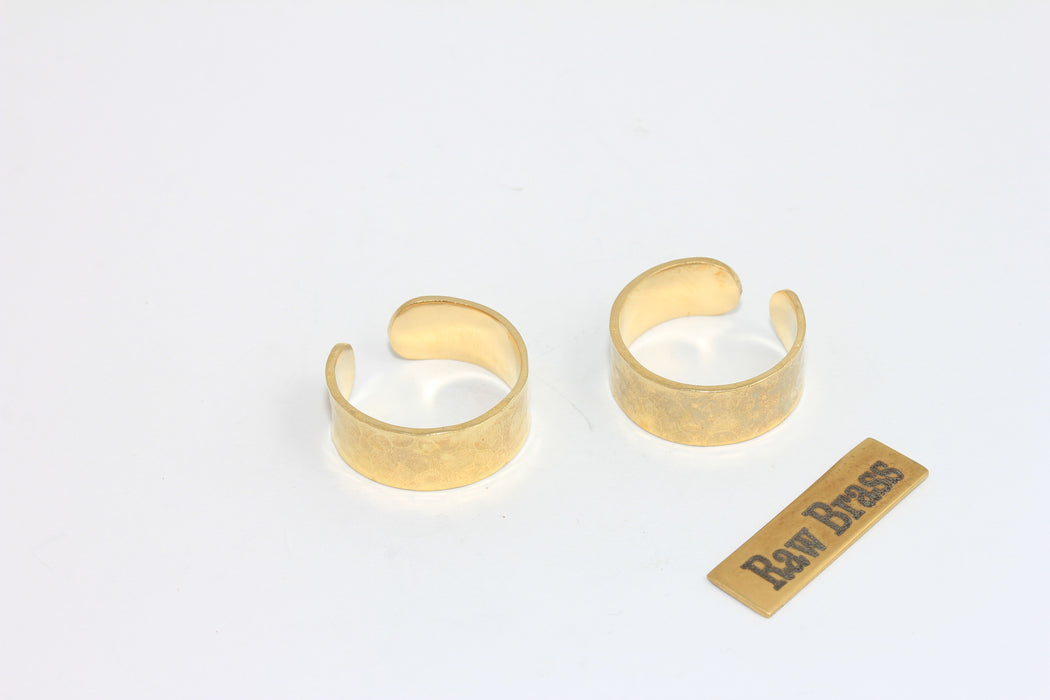 19-20 mm Ham Pirinç Çekiçlenmiş Yüzük, Statement Geniş Yüzük, Pirinç Parçalar, LA10