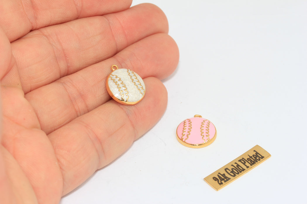 Perline a sfera in ottone grezzo da 12 mm, perline a forma di pallone da basket, perline a goccia, ciondoli a forma di pallone da basket, MLS160