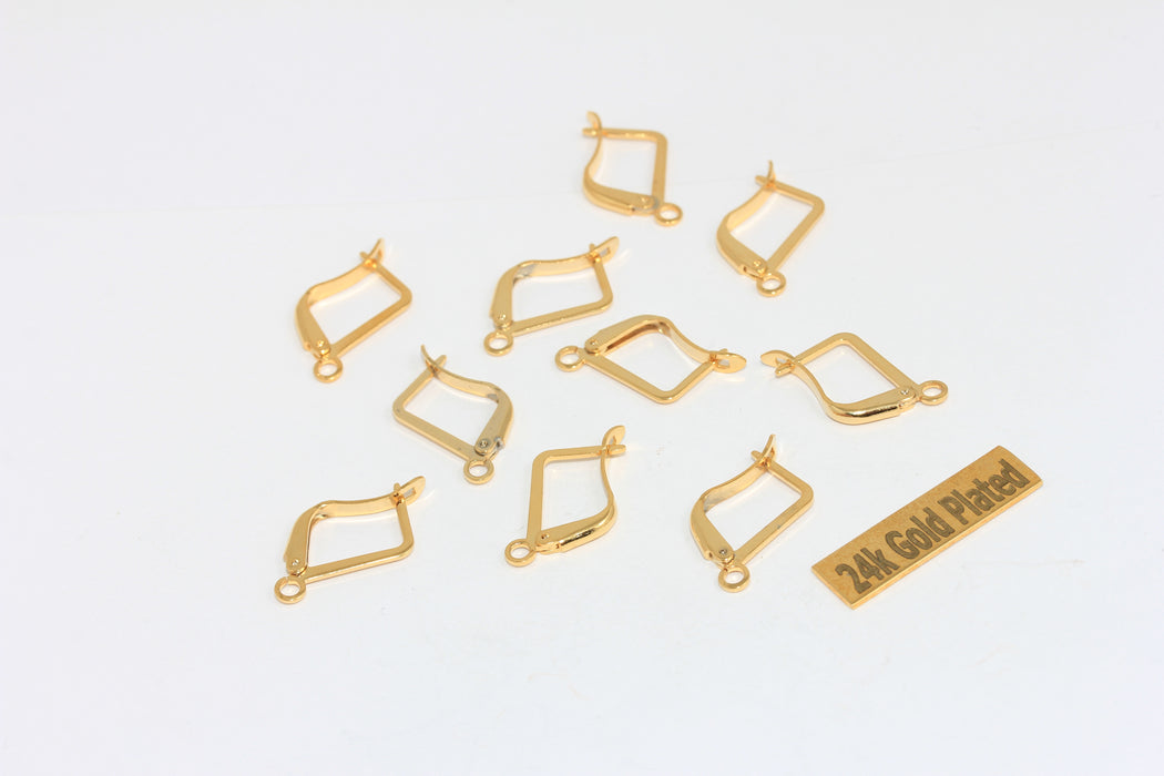 10x13mm 24k Parlak s, Leverback Küpeler, Leverback, BRT508