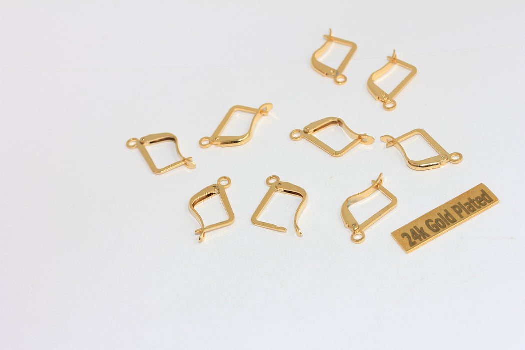 10x13mm 24k Parlak s, Leverback Küpeler, Leverback, BRT508