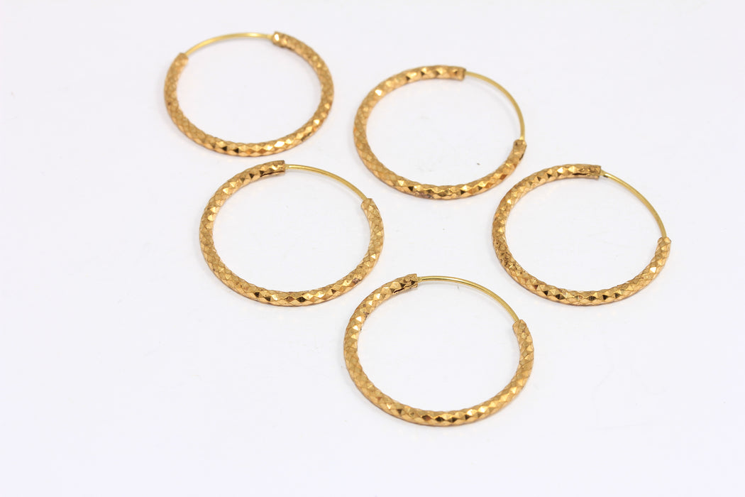 Textured Brass Dangle Earrings