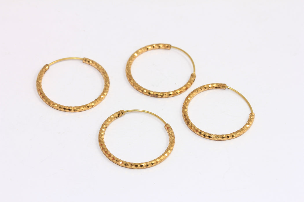 Textured Brass Dangle Earrings