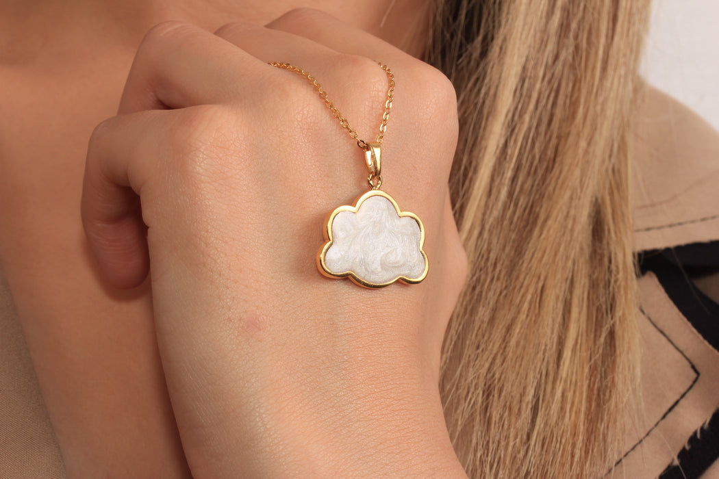 Collana a forma di cuore in oro lucido 24k da 17'', collana a forma di cuore in smalto rosso,