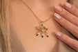 Gold Necklace With Cubic Zirconia Eye Charm
