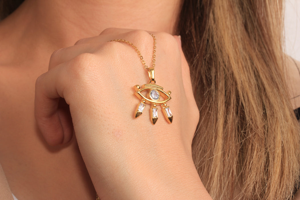 17'' 24 Ayar Parlak Altın Kalp Kolye, Kırmızı Mineli Kalp Kolye,