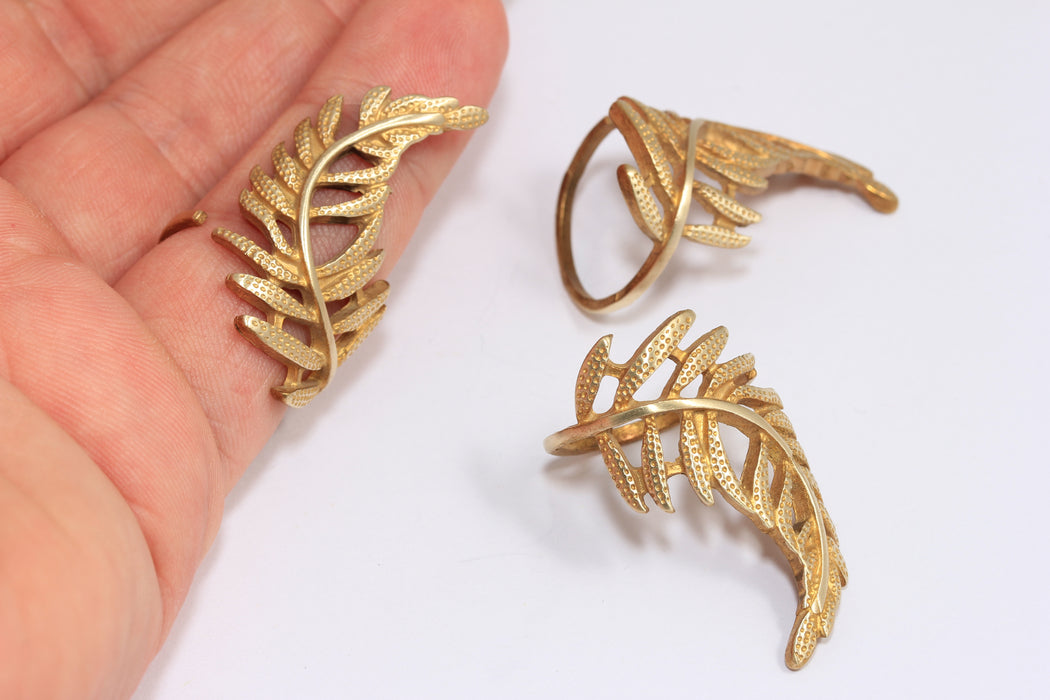 19mm Raw Brass Flower Rings, Brass Leaf Ring, Wrapping Ring, Statement Ring, TBR9