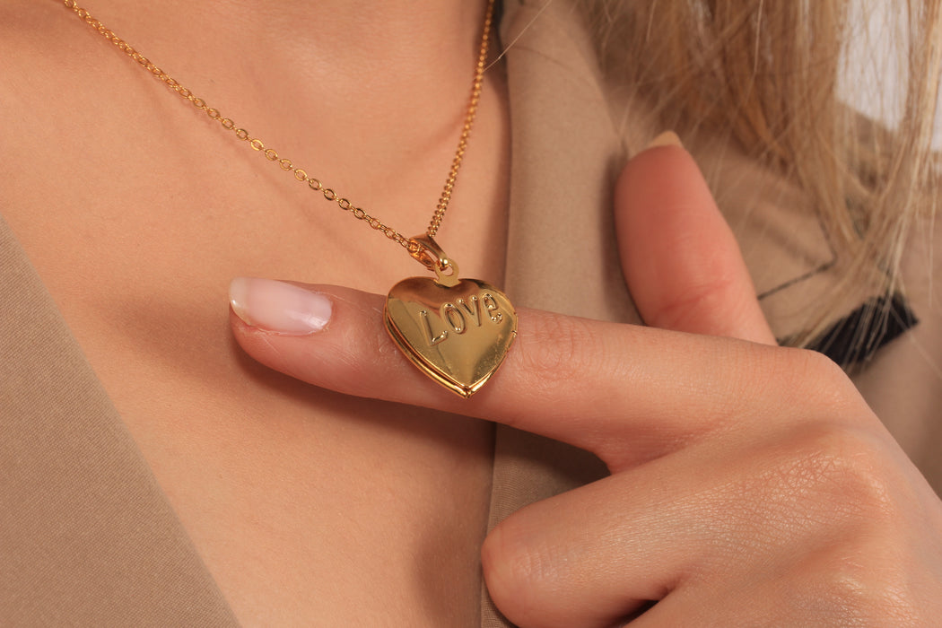 Gold Necklace With Opening Heart Locket