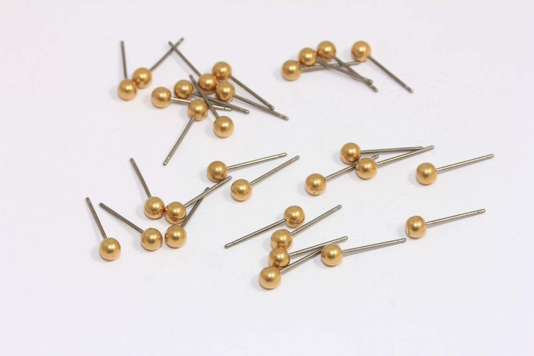 4mm Stainless Steel Ball Ear Posts, Earring Post, Ball Stud Earrings, TBP40