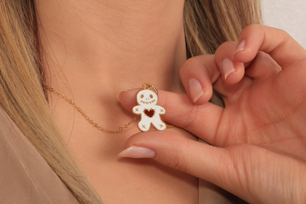 Collana a forma di cuore in oro lucido 24k da 17'', collana a forma di cuore in smalto rosso,