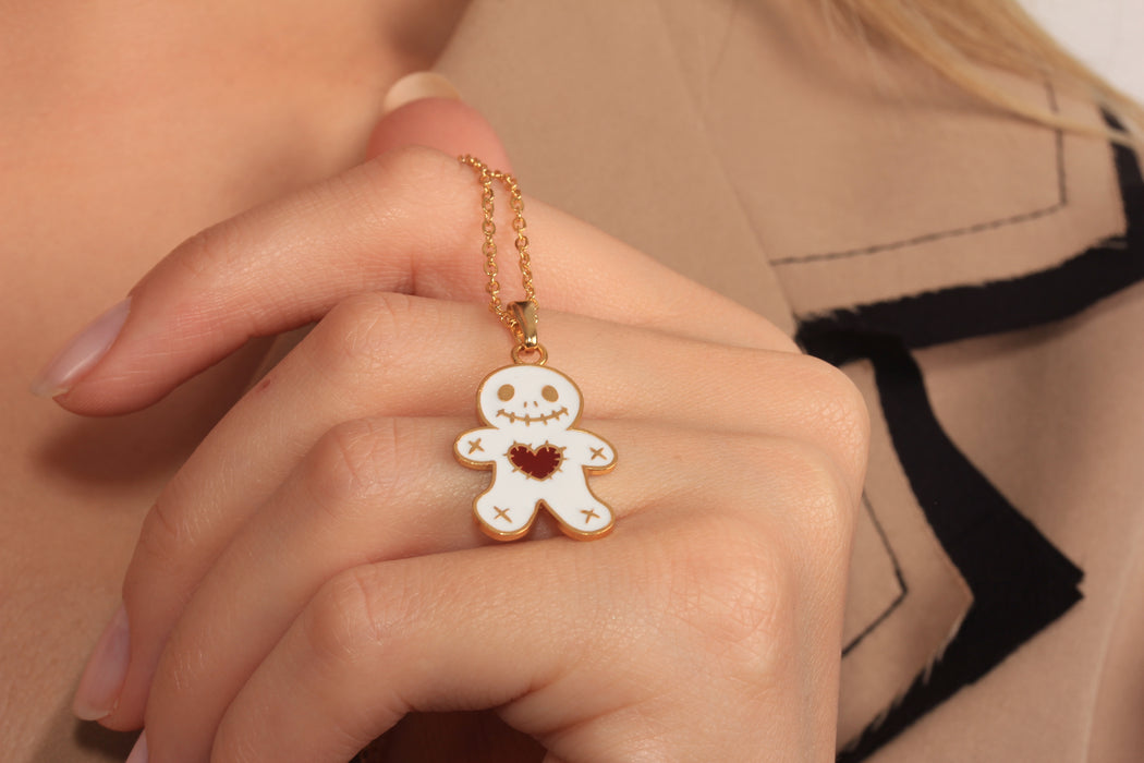 Collana a forma di cuore in oro lucido 24k da 17'', collana a forma di cuore in smalto rosso,