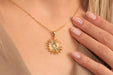Gold Necklace With CZ Sun Medallion