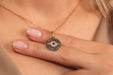 Gold Necklace With Cubic Zirconia Evil Eye Charm