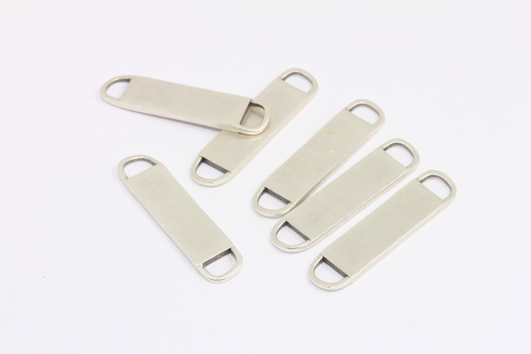 9x38mm Antik Gümüş Kaplama Çubuk, Dikdörtgen İsimlik Çubuğu, Bilezik Bağlantı Parçası, ROSE504