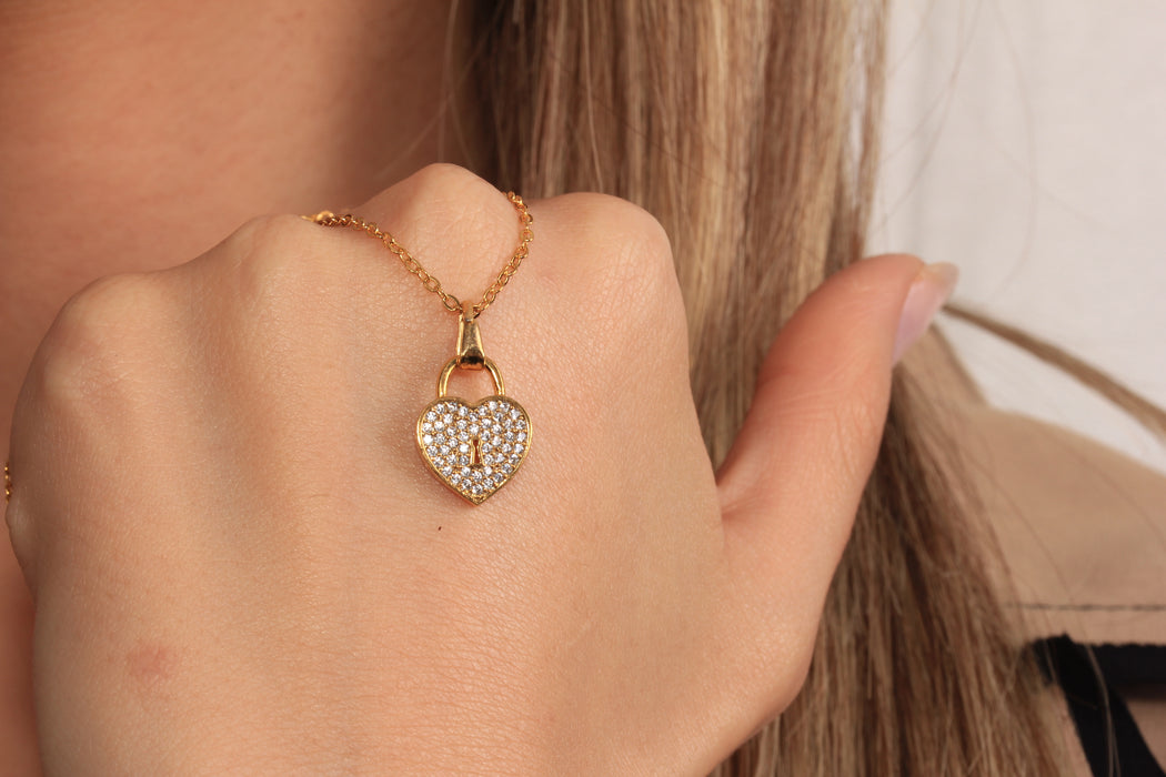 Collana a forma di cuore in oro lucido 24k da 17'', collana a forma di cuore in smalto rosso,