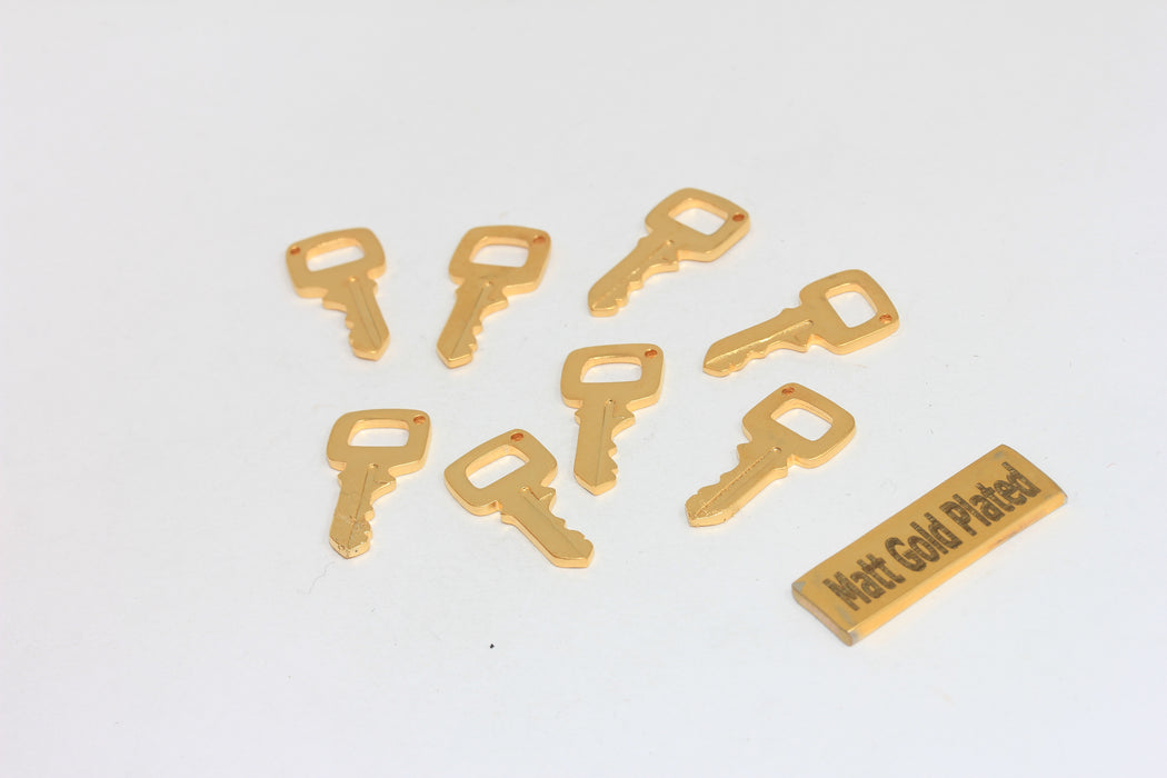 10x20mm 24k Matt Gold Key Charms, Key Pendant, Gold Key Charm, Necklace Key Charm, BRT595