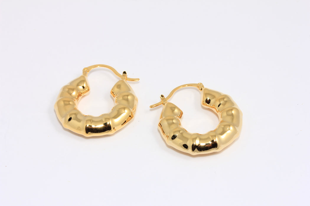 Drop Earrings, Thick Gold Hoops