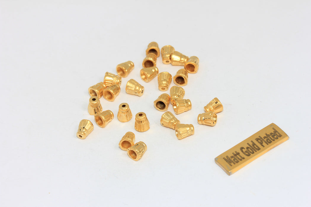5x6mm 24k Matt Gold End Cap, Tiny End Cap, BRT594