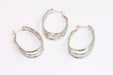 Triple Wire Drop Earrings, Long Teardrop Hoops