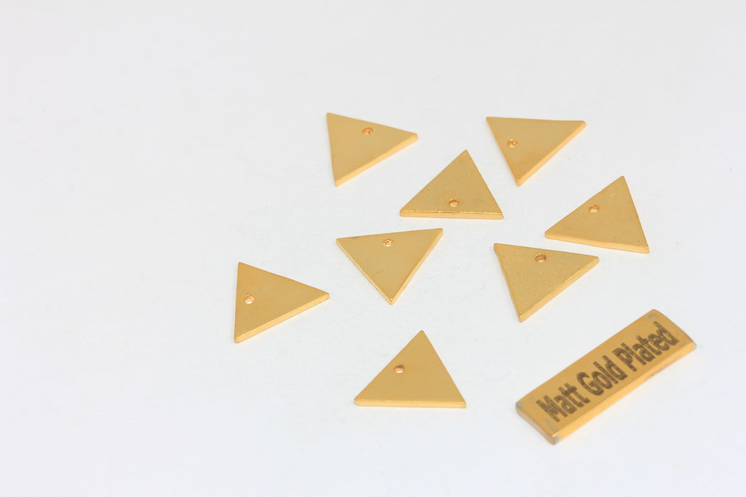 14x16mm 24k Matt Gold Triangle Charms, Triangle, Gold BRT596