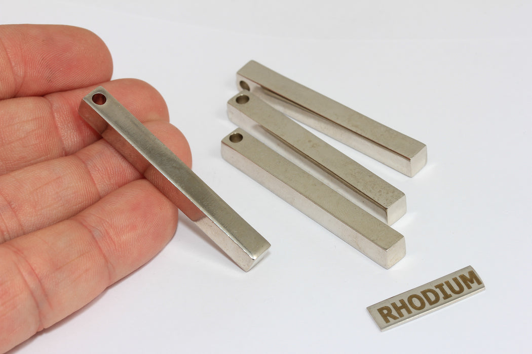 6x50mm Gümüş Kaplama Damgalama Çubuğu, Boş Bulgular, Çubuk Kolye, Uzun BRT580