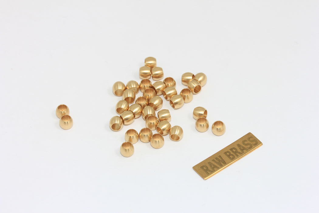 4x4,7mm Raw Brass Spacer Beads, Oval Beads, Barrel , BRT558