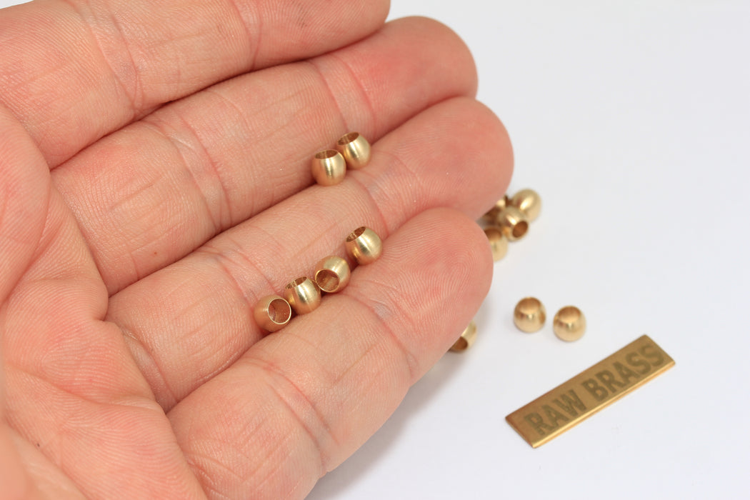 4x4,7mm Raw Brass Spacer Beads, Oval Beads, Barrel , BRT558