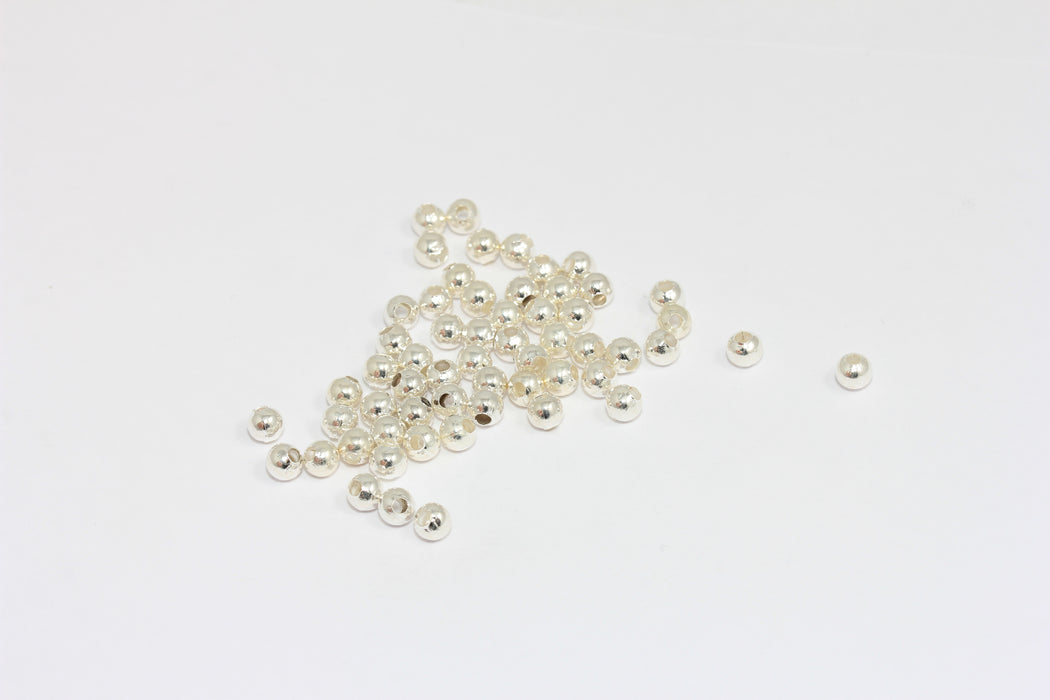 4mm Silver Color Plated Beads, Spacer Beads, Hollow Beads, BRT545