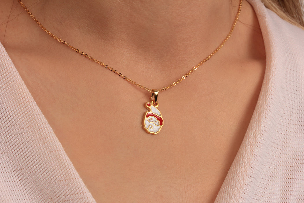 17'' 24 Ayar Parlak Altın Kalp Kolye, Kırmızı Mineli Kalp Kolye,