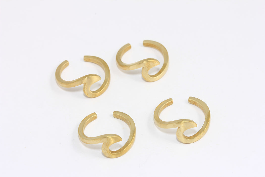 17-18mm Raw Brass Wave Ring, Adjustable Brass Ring, Wave Shaped Rings, MLS1143