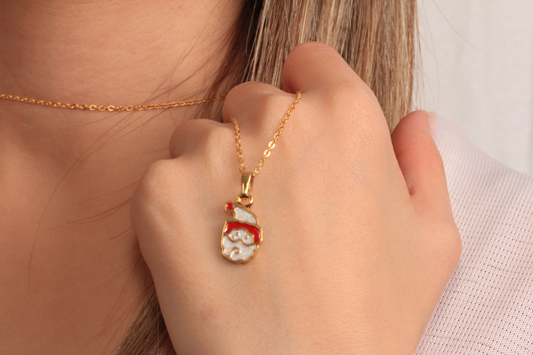 17'' 24 Ayar Parlak Altın Kalp Kolye, Kırmızı Mineli Kalp Kolye,