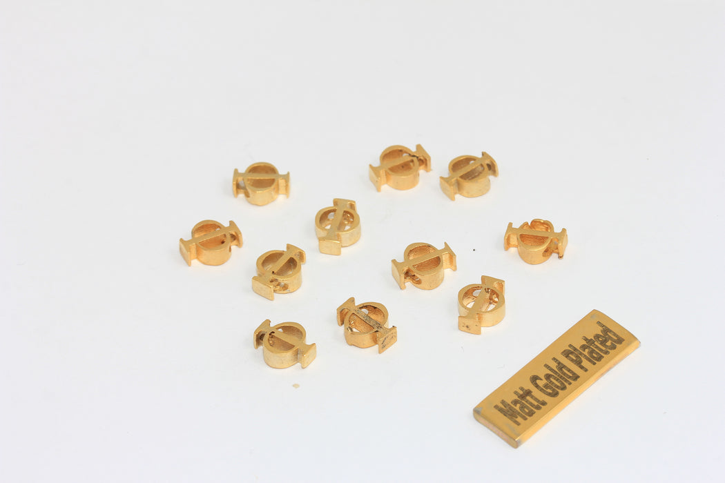7x9mm 24 ayar Mat Altın Phi Harfi, Phi Harfi, Yunan Harfleri, BRT588