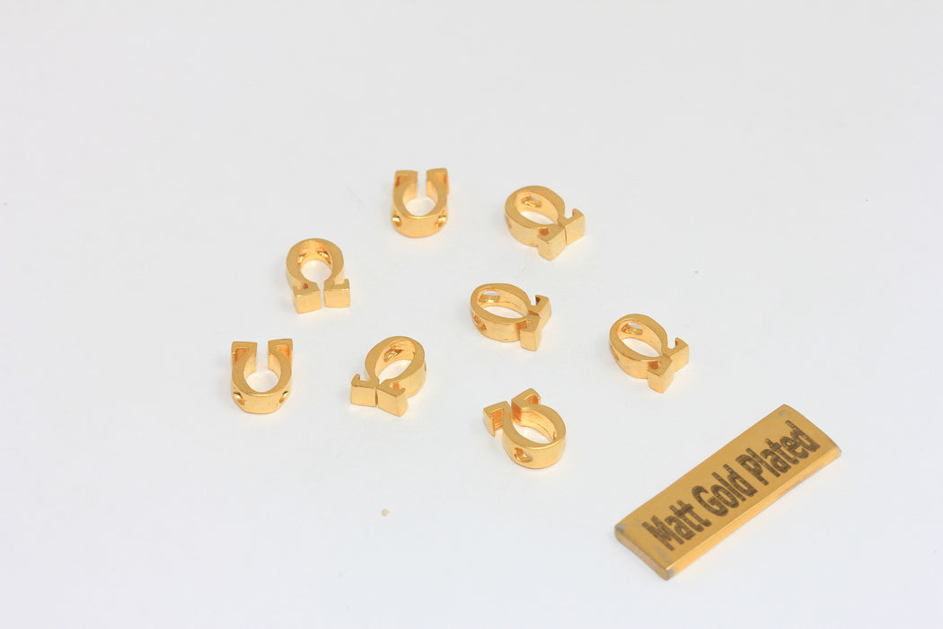 7x9mm 24k Matt Gold Omega Letter, Omega Letter, Greek BRT586