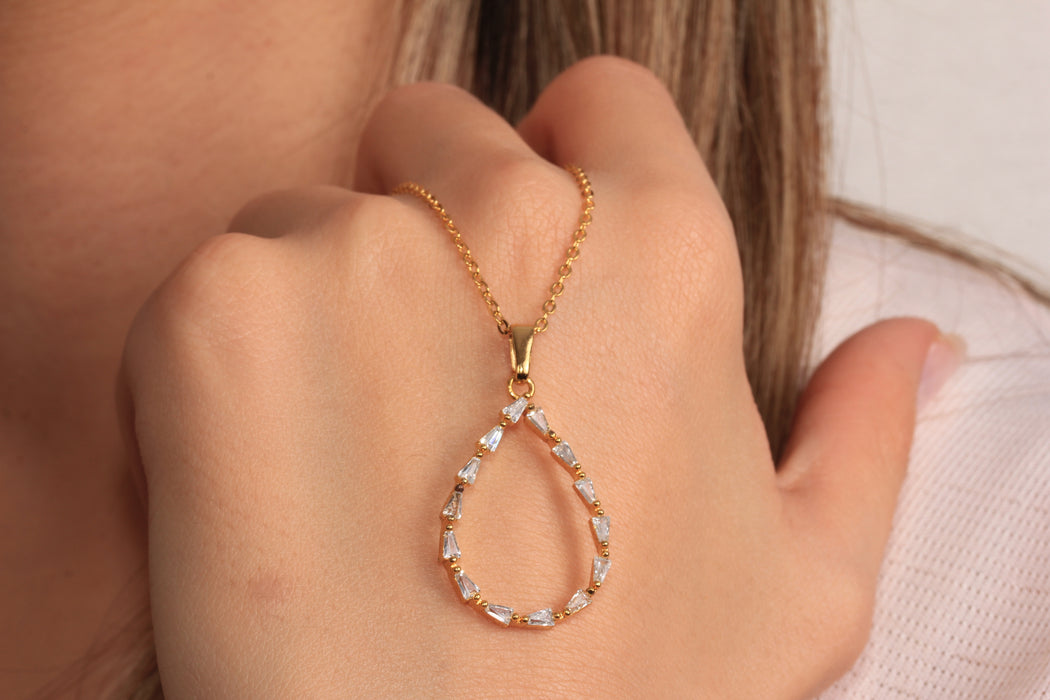 Collana a forma di cuore in oro lucido 24k da 17'', collana a forma di cuore in smalto rosso,