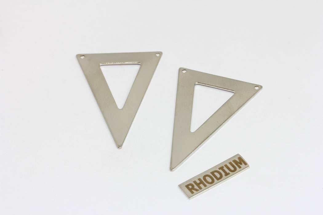 32x46 mm Rodyum Kaplama Üçgen Charmlar, Baş Harf Kolye, Büyük Üçgen Charmlar, BRT578