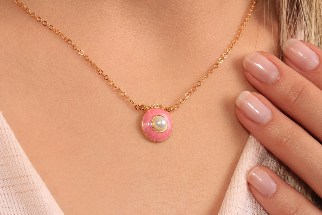 Gold Necklace With Pearl CHarm