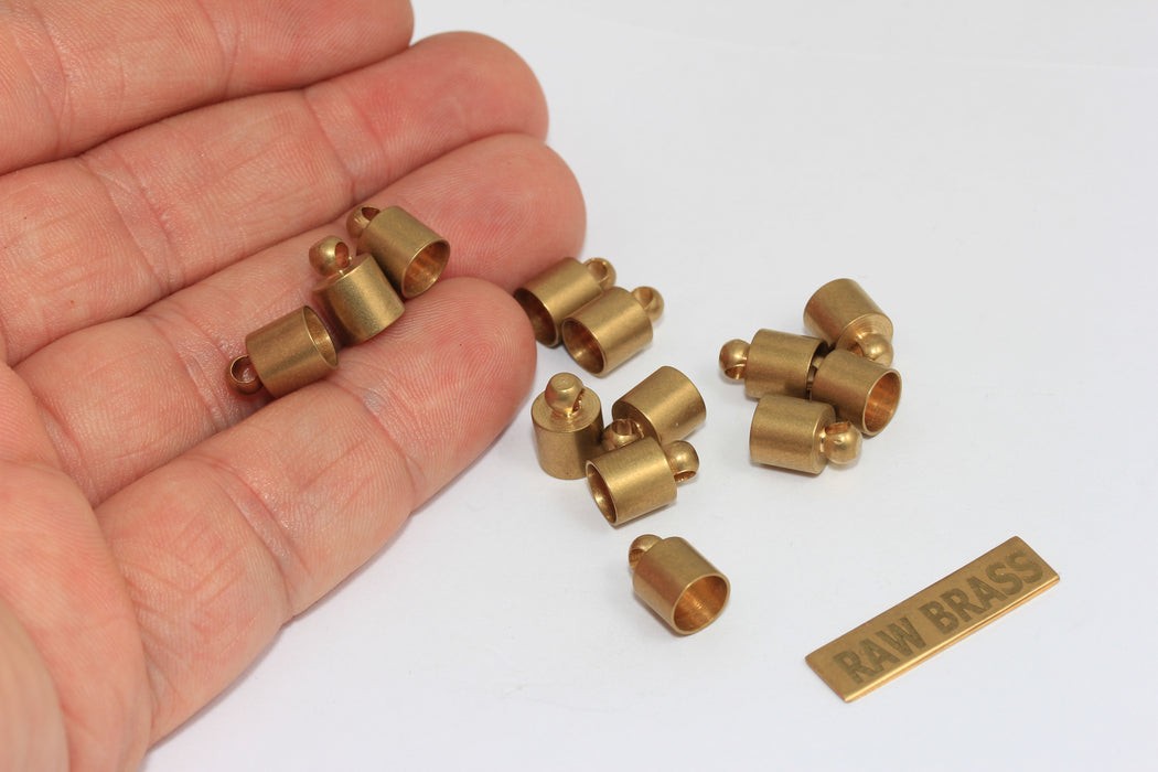 Raw Brass Bead Caps, Optional Inner Size End Caps, Cord End Tip, Tassel End Caps,