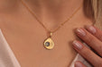 Gold Necklace With Cubic Zirconia Evil Eye Medallion