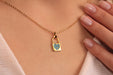 Gold Necklace With Cubic Zirconia Heart Padlock Pendant
