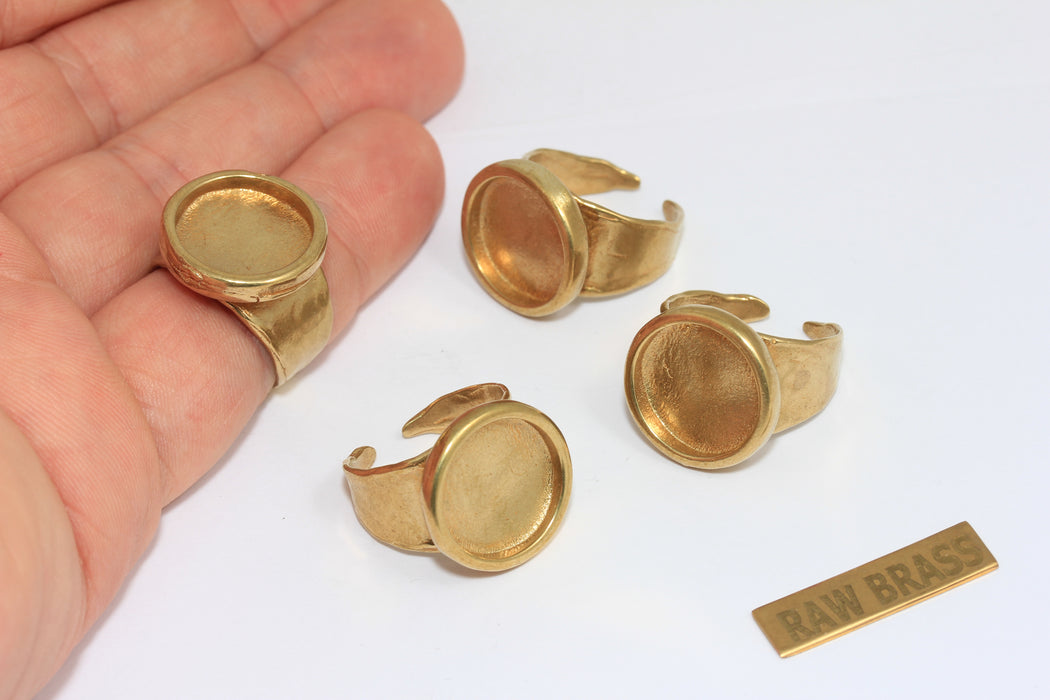 Anelli in ottone grezzo da 16 mm, anelli chiusi, anello per monete, CHK94-8
