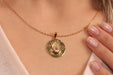 Gold Necklace With Cubic Zirconia Moon And Sun Medallion