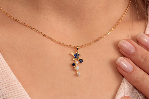 Gold Necklace With Cubic Zirconia Star CHarm