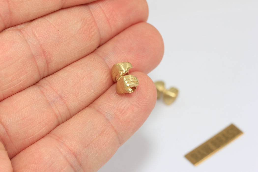 7x12mm Raw Brass Hand Charms, Hand Beads, Gesture Pendants, ZRCN862
