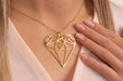 Gold Necklace With Origami Heart Pendant