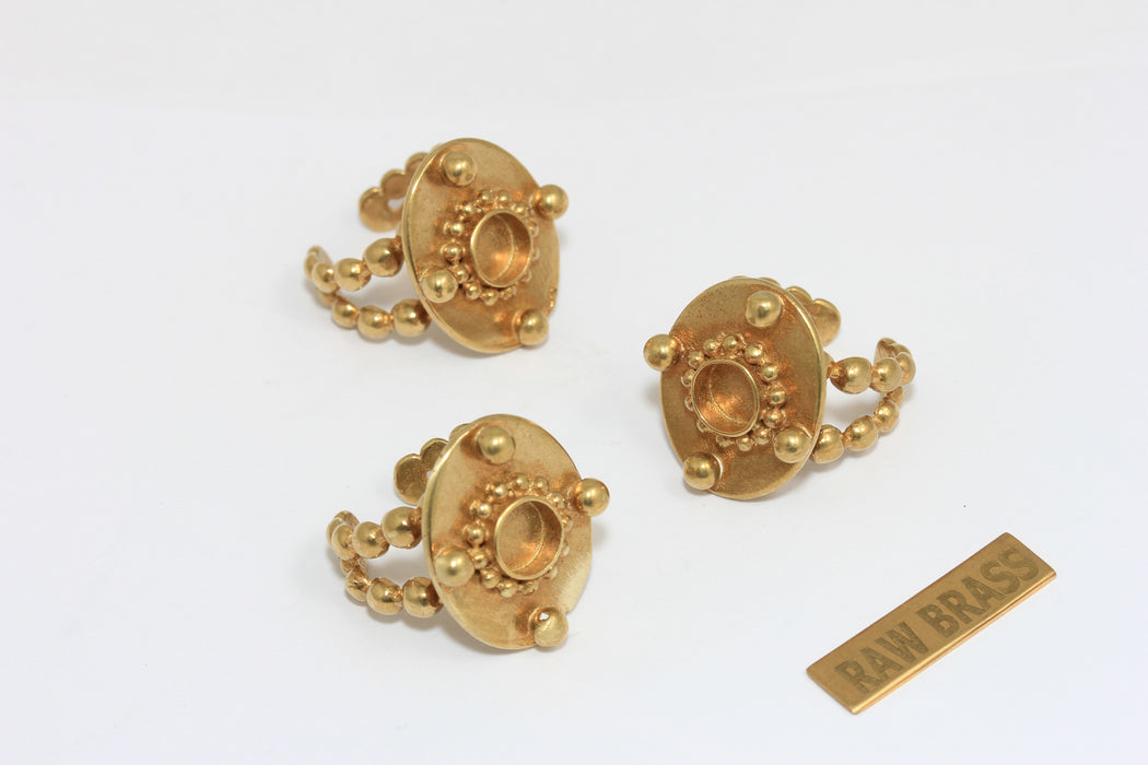16mm Raw Brass Coin Rings, Round Cabochon Rings, Ring Settings, ZRCN858