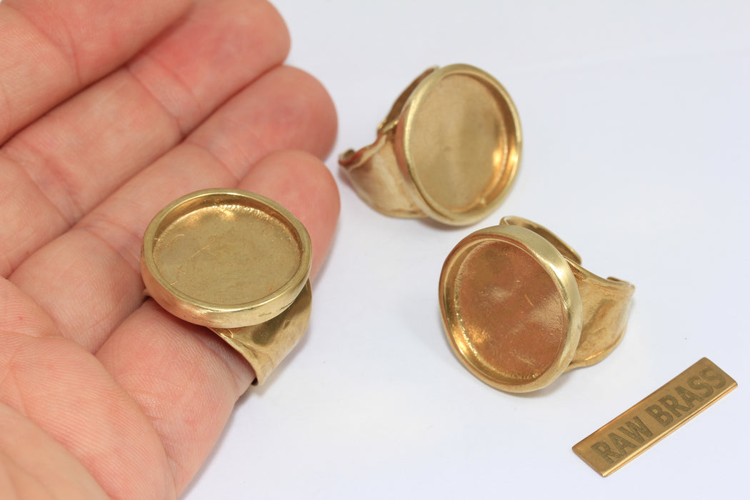 Anelli in ottone grezzo da 16 mm, anelli chiusi, anello per monete, CHK94-8
