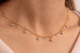Dainty Gold Necklace With White Pearls 