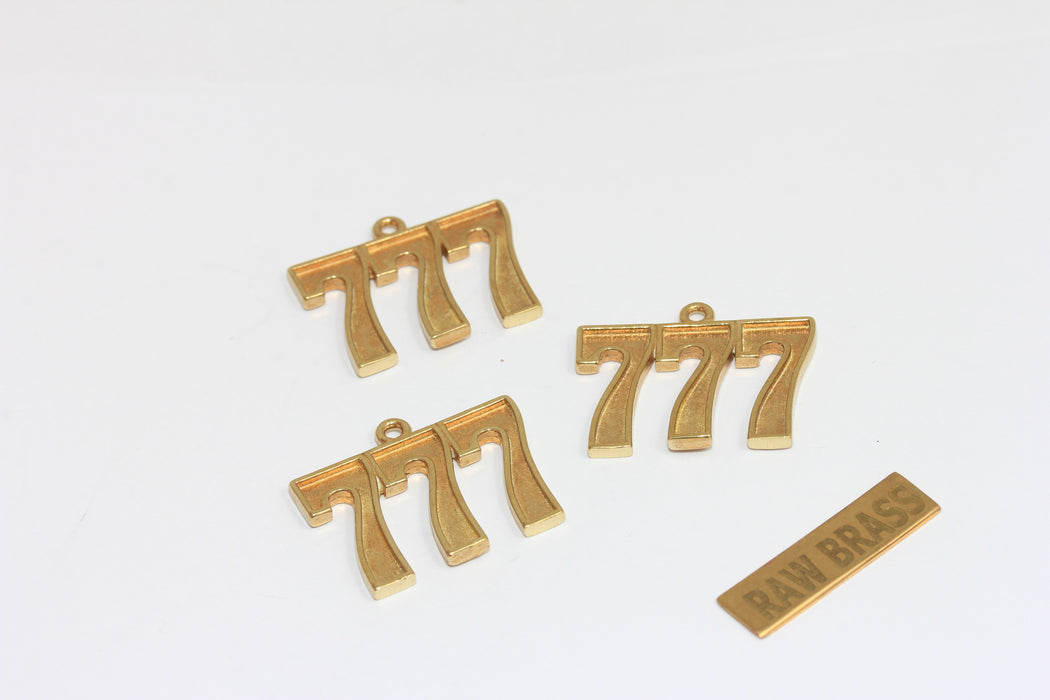 Ciondoli con numero a barra in ottone grezzo da 6,7x30 mm, portafortuna, KDR202