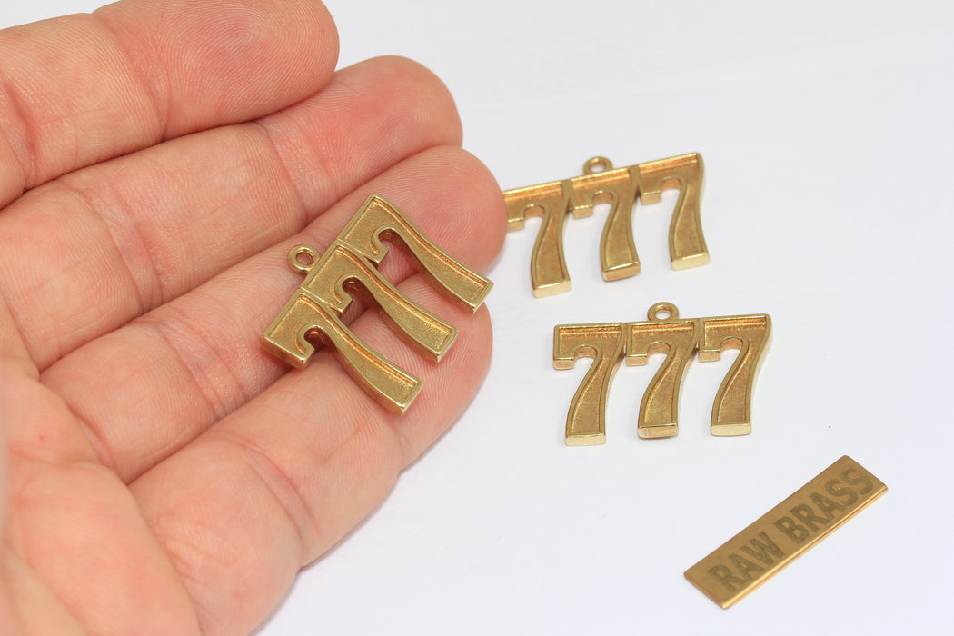 Ciondoli con numero a barra in ottone grezzo da 6,7x30 mm, portafortuna, KDR202