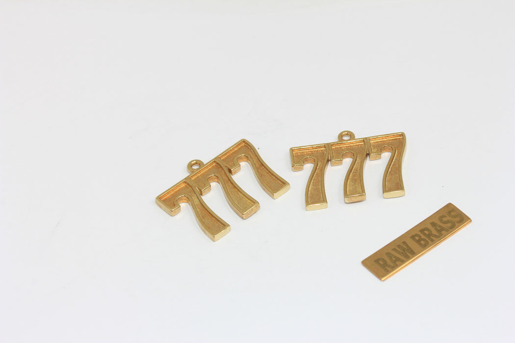Ciondoli con numero a barra in ottone grezzo da 6,7x30 mm, portafortuna, KDR202