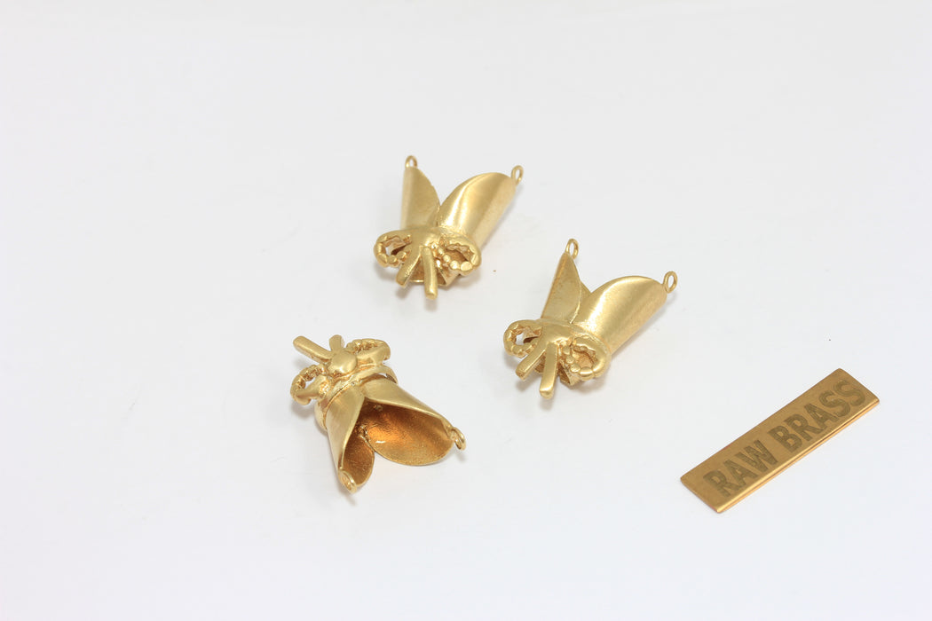 Copriperle in ottone grezzo, misura interna 4 mm, castoni per perline, piccole perline per braccialetti con castone, copriperle, TBR94